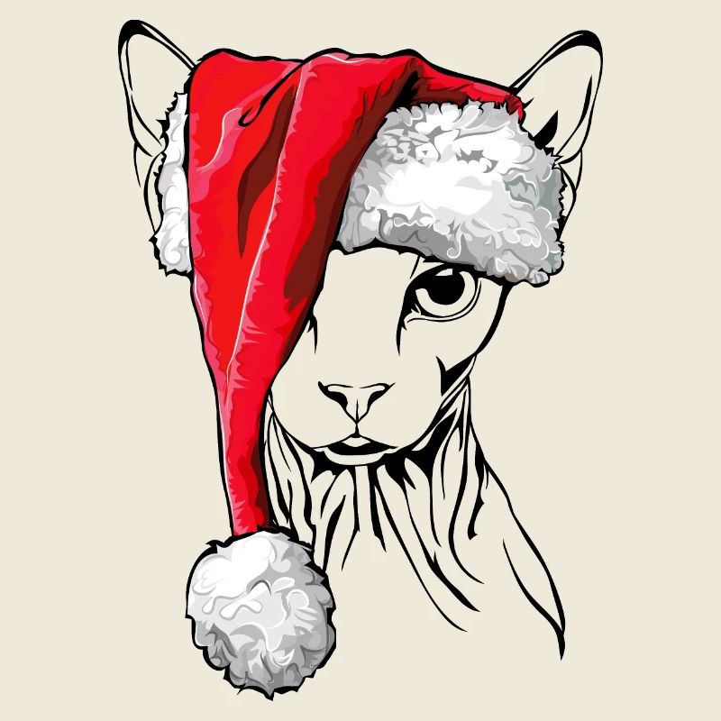 Santa Sphynx Weihnachten Katze Wilsigns