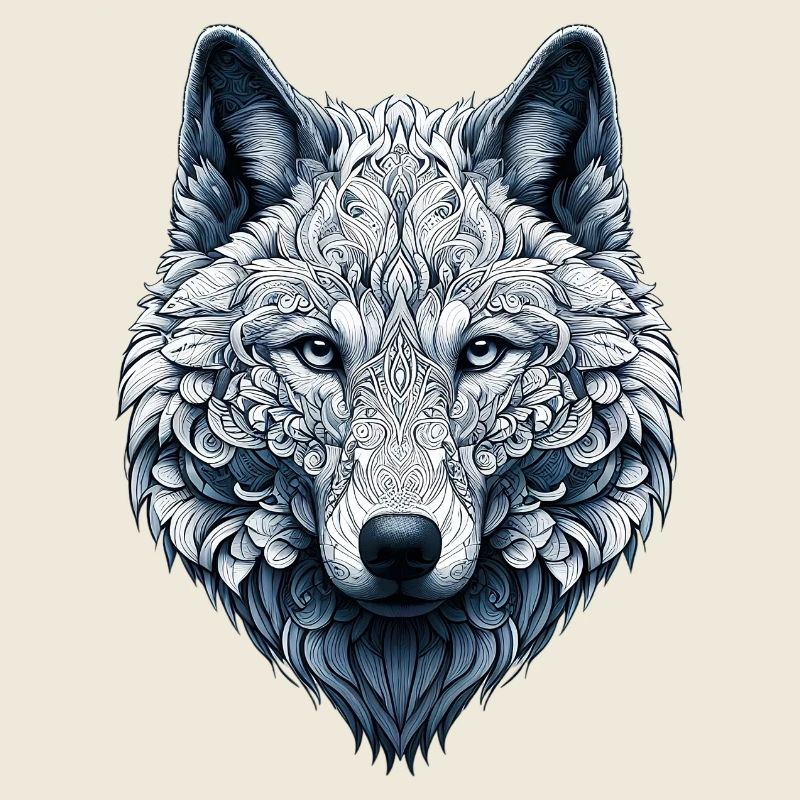 Wolf mit Mandalas verziert