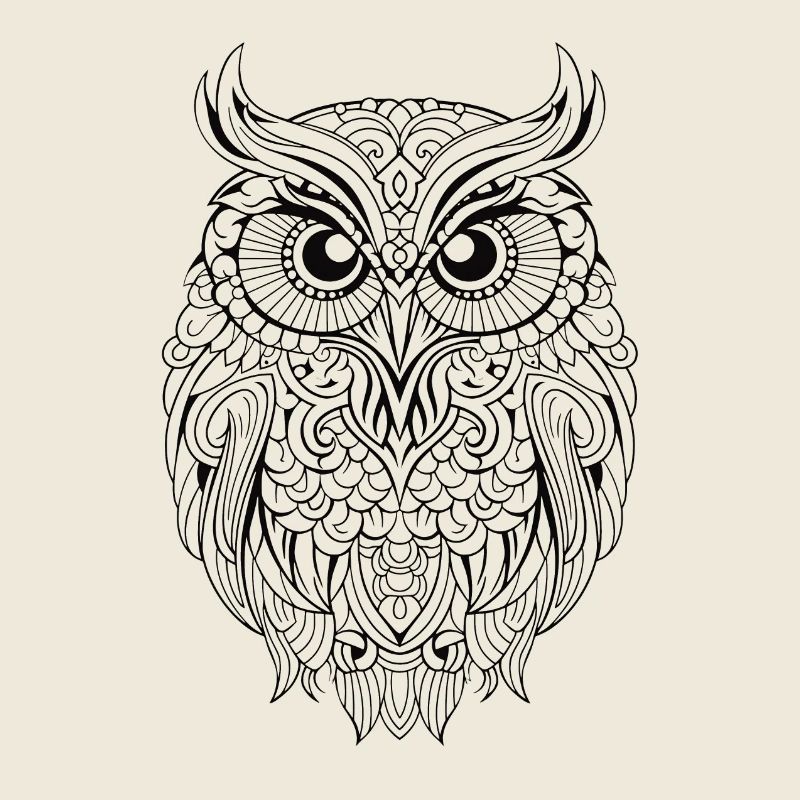 Mythical Magical Boho Owl with Patterns