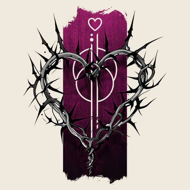Love's Thorned Canopy: Heart-Shaped Branches