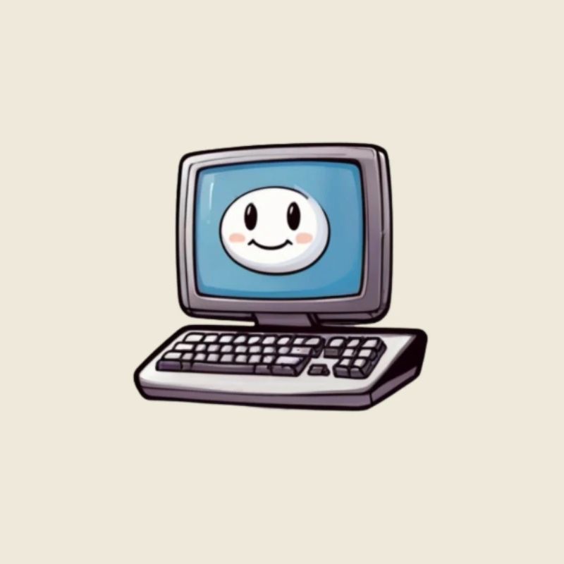 Laughing Cartoon Computer