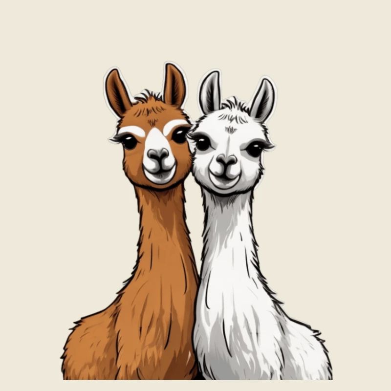 Deux lamas mignons