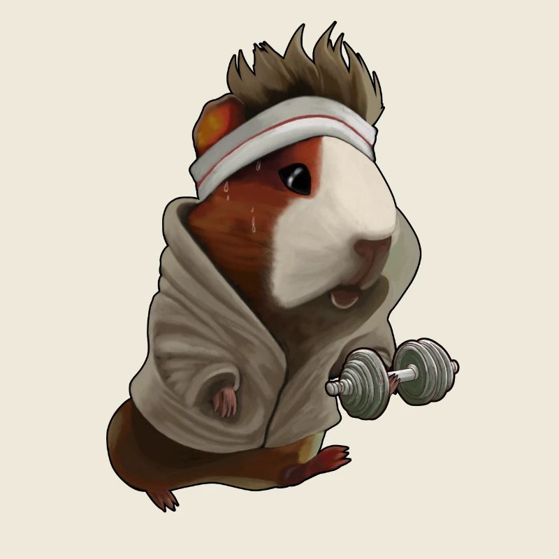 Design sportif de cochon d’Inde – Drôle et mignon