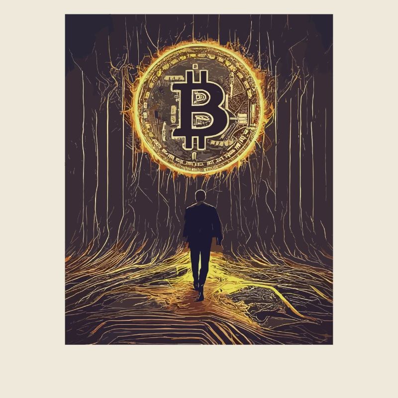 Digital Bitcoin Forest Scene