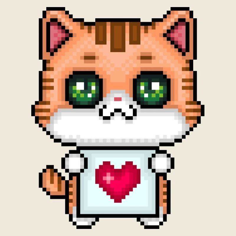 Pixel Loving Kitten