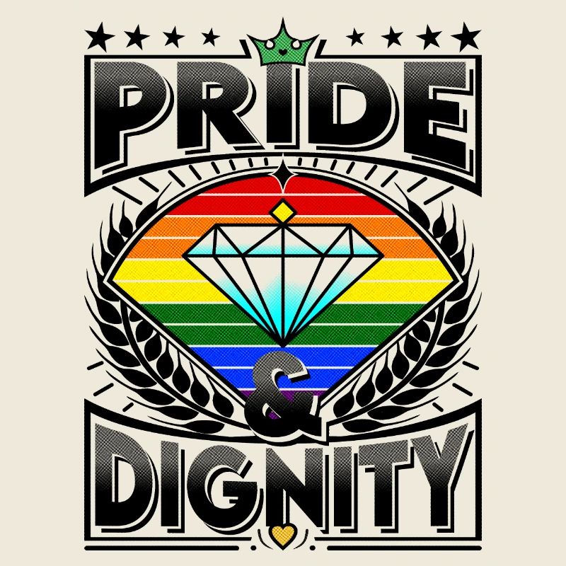 Fierté et dignité LGBT Diamond & Laurel Doodle