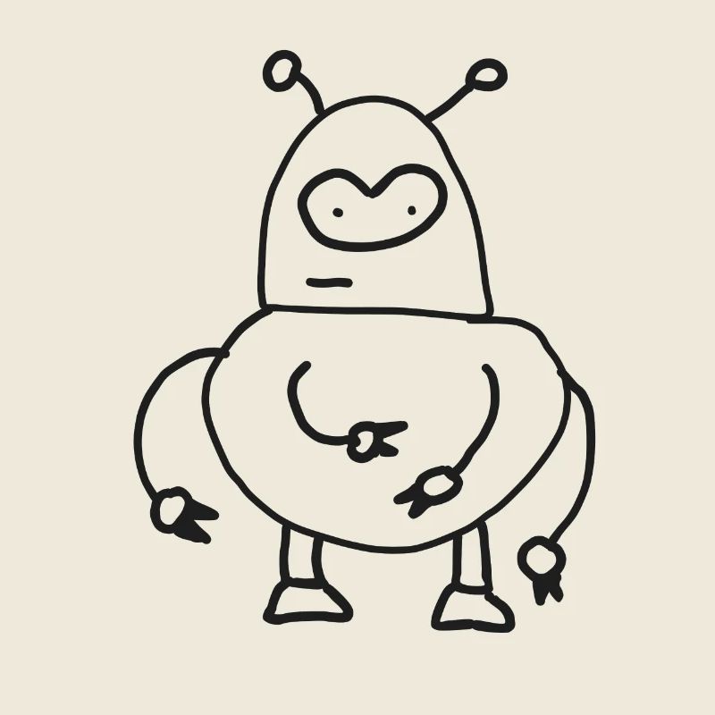 Dooddly Alien Robot Doodle