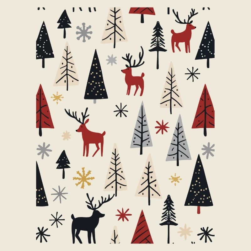 Éléments de Noël scandinaves et arbres d’hiver