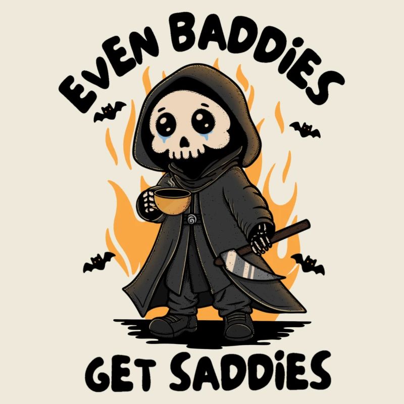 Flaming Grim Reaper with Coffee