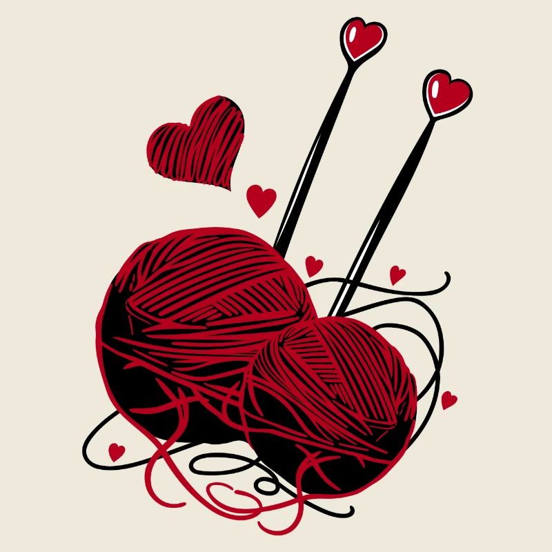 Wool, Knitting Needles and Hearts – Handmade Fan