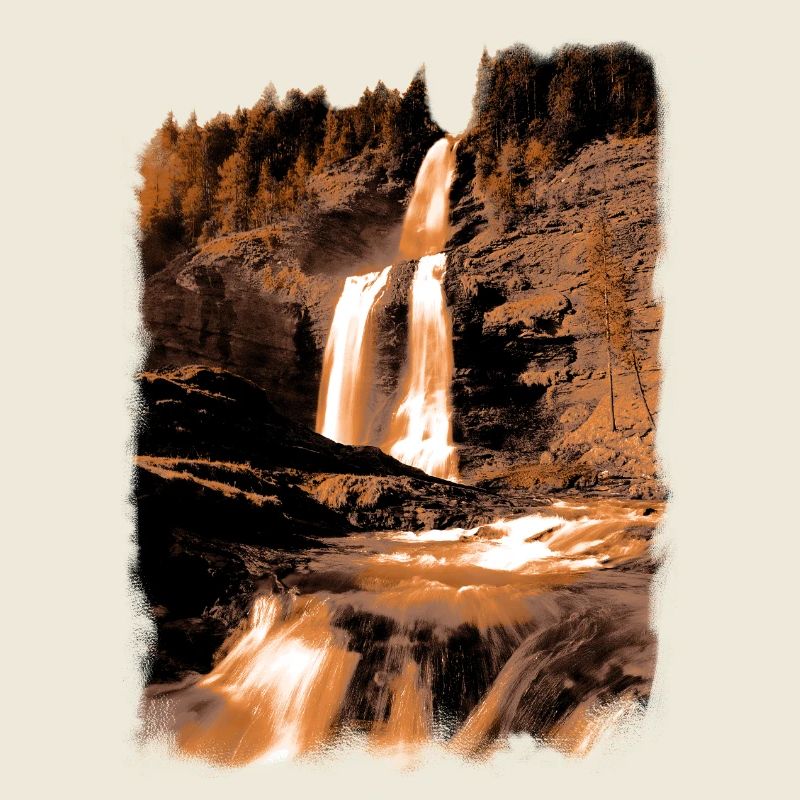 Natural waterfall in earth tones