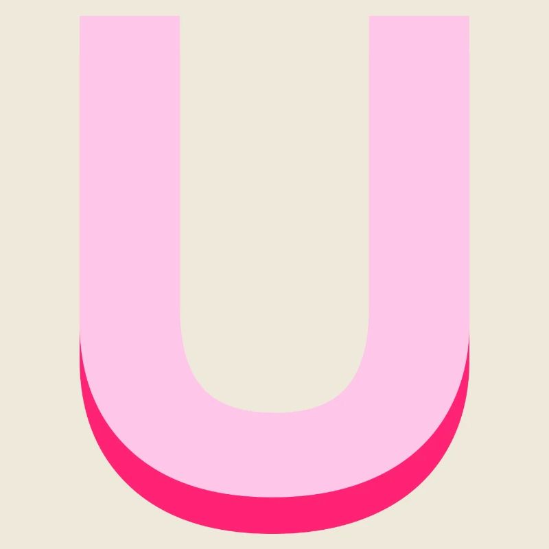 Lettre u rose pop et moderne