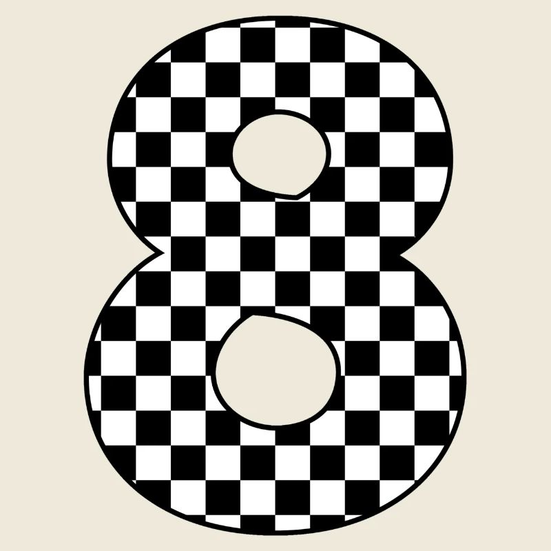 Nummer 8 kariert