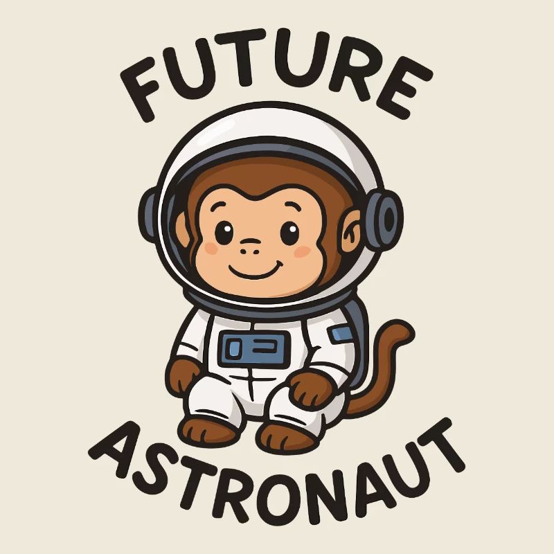 Futur astronaute – un singe mignon en combinaison spatiale