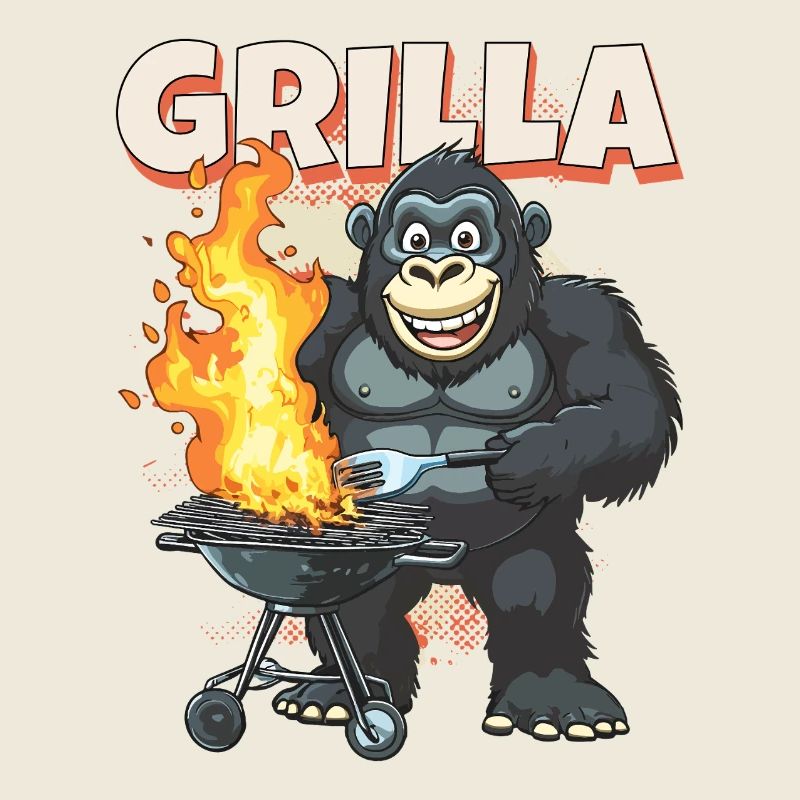 Grilling Grilla Griller Gorilla BBQ Saying Funny