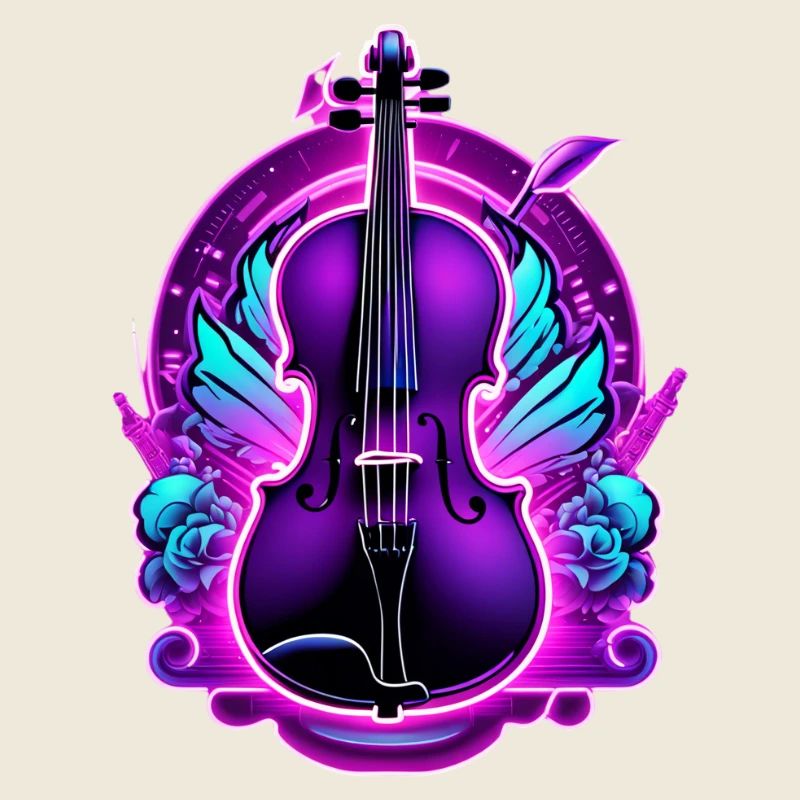 Violon aux couleurs néon