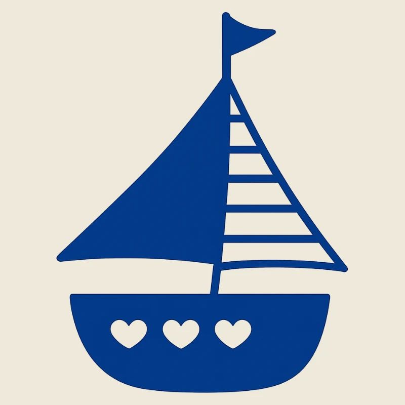 Conception ludique du bateau en forme de cœur
