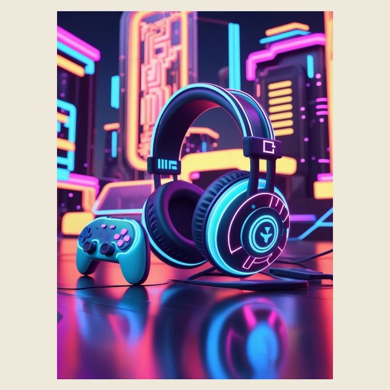 Conception du casque de jeu Neon