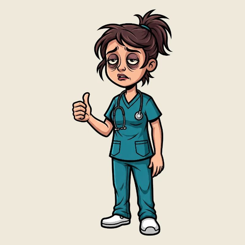 Nachtdienst-Heldin mit Augenringe