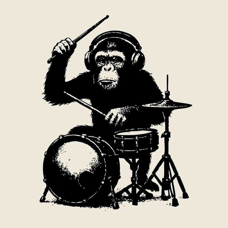 Grim monkey on drums