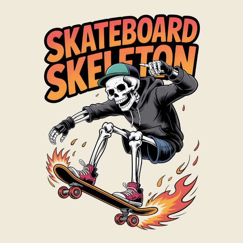 Skateboard Squelette Design Dynamique