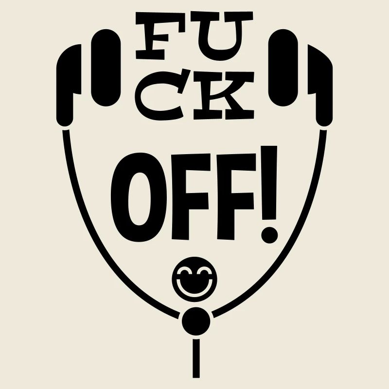 Humorous Headphone Artwork Featuring Unique Text a