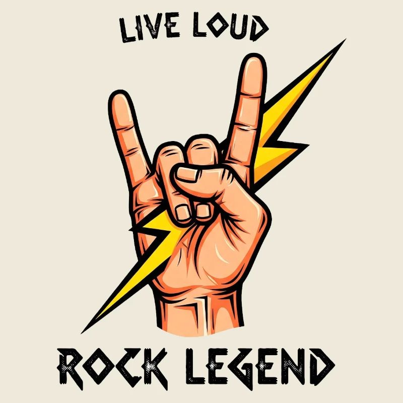 Conception de signe de main de légende du rock