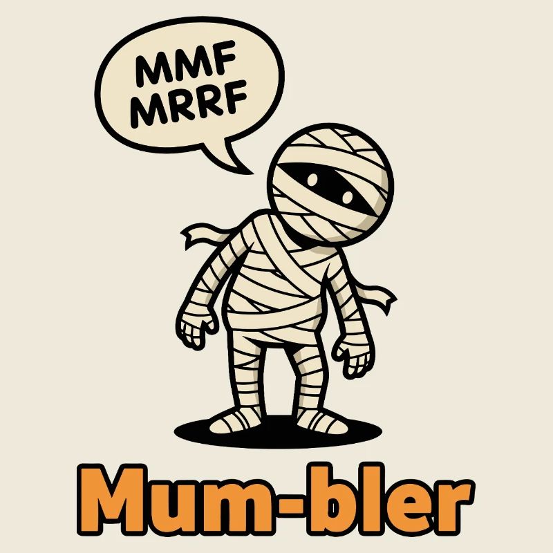 Mummy Character with Speech Bubble
