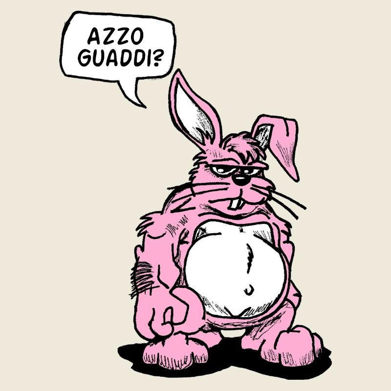 Dessin animé ironique Lapin
