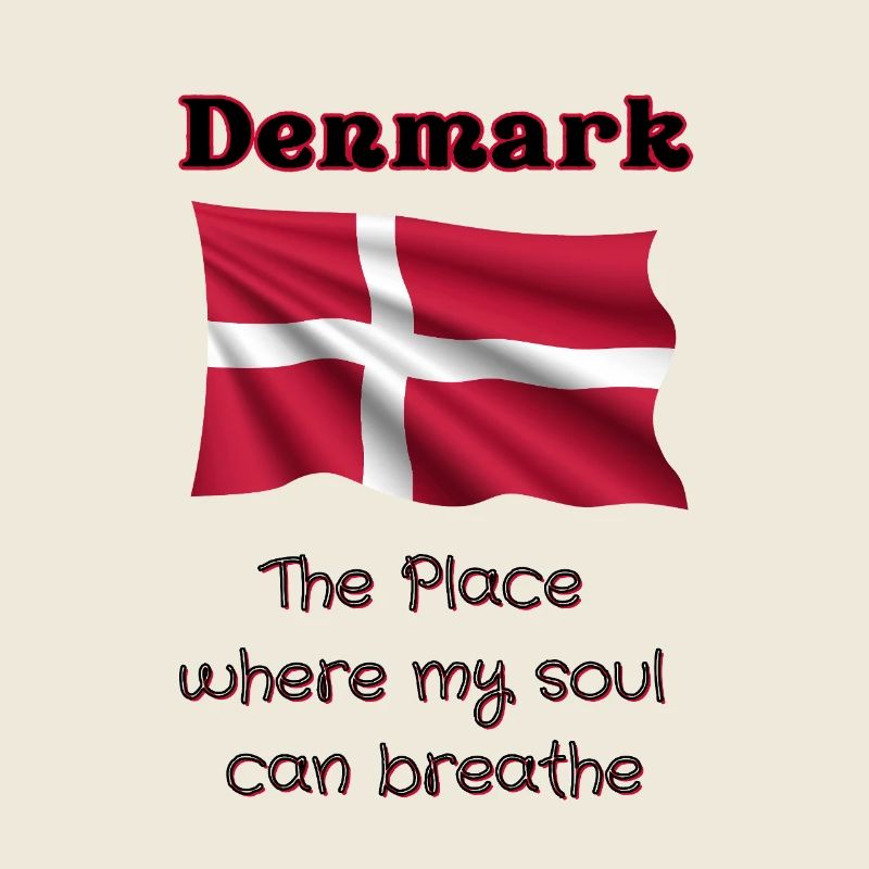 Drapeau du Danemark avec cœur et texte