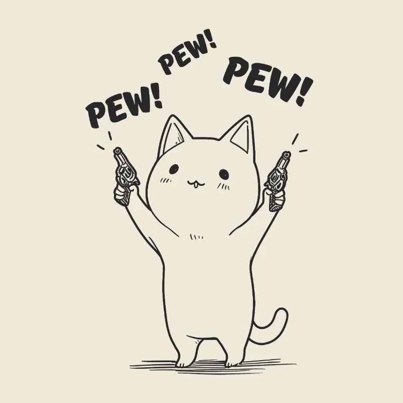 Kätzchen mit Pew Pew