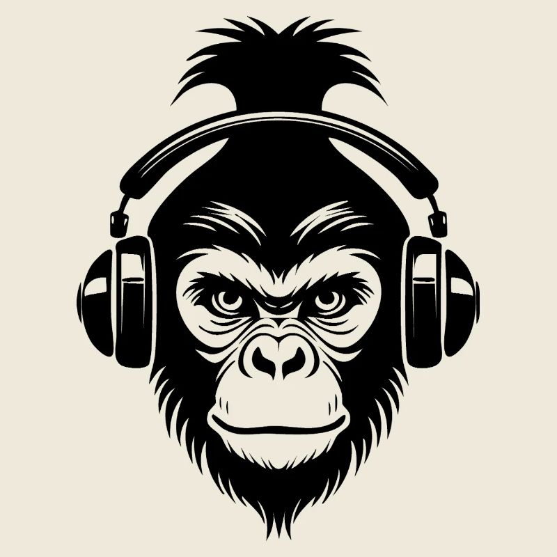 Entspannter Affe Wireless Kopfhörer Café Shirt