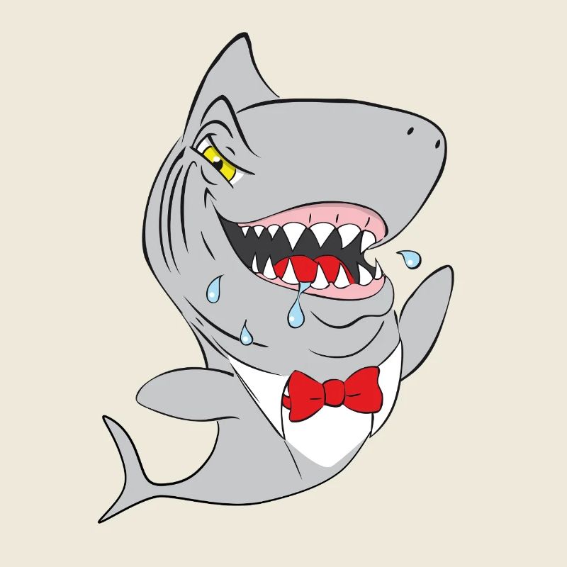 Hai Schnappshark mit roter Fliege