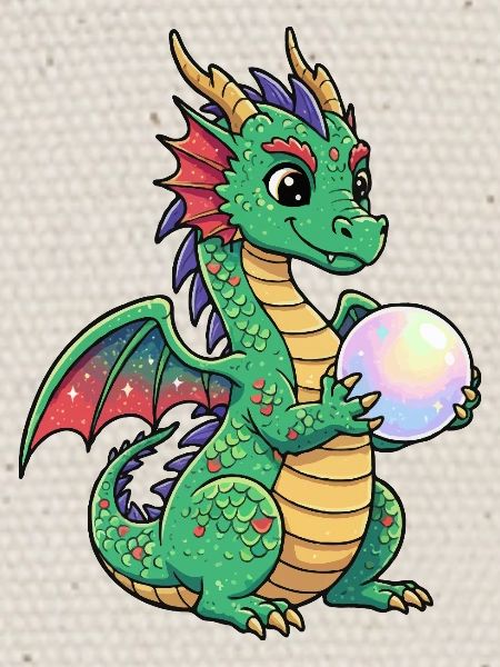 Petit dragon avec boule