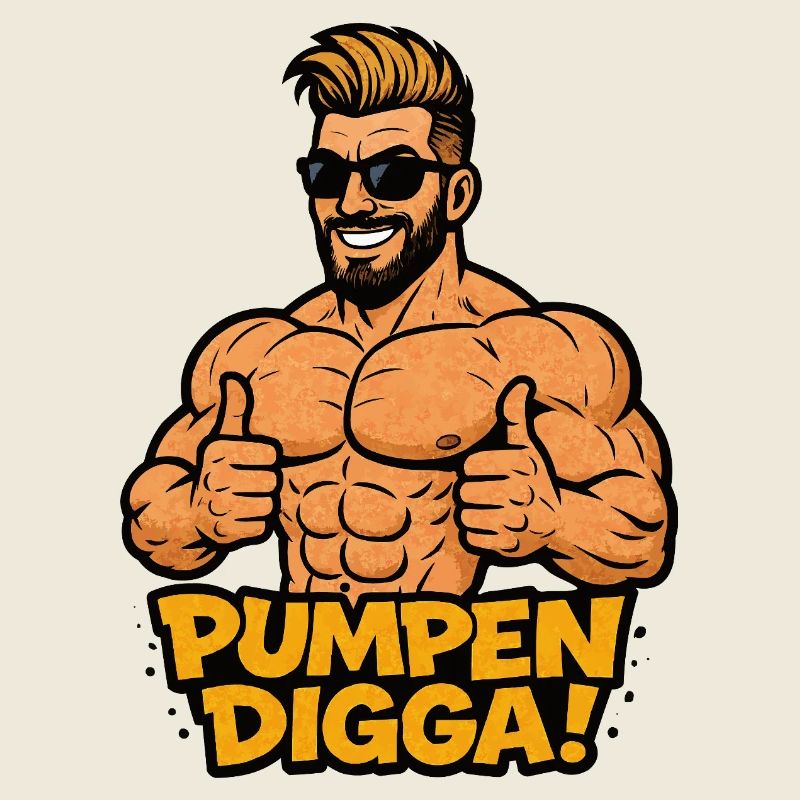 POMPES DIGGA Cartoon Bodybuilder