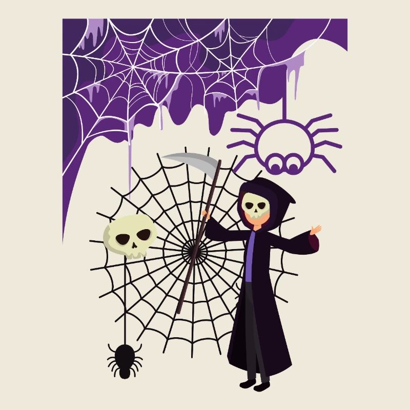 Grim Reaper im Spinnennetz