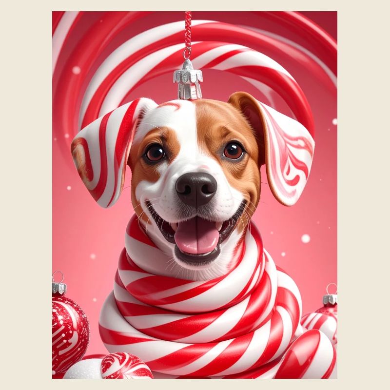 Chien canne à sucre de Noël