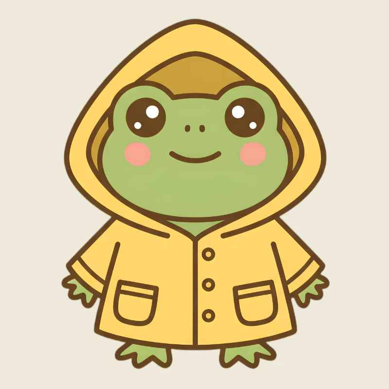 Frog with raincoat