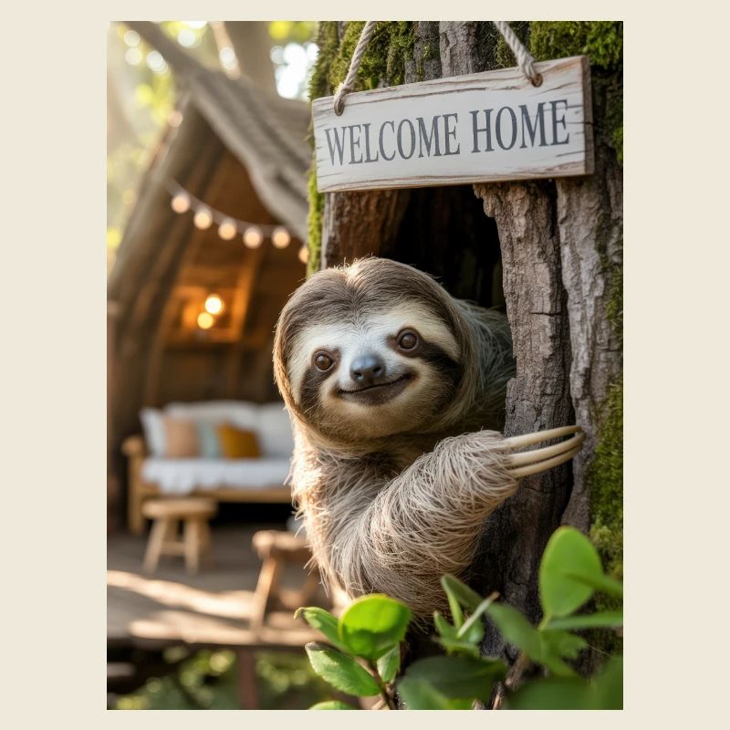 Bienvenue à la maison Paresseuse dans la cabane dans les arbres