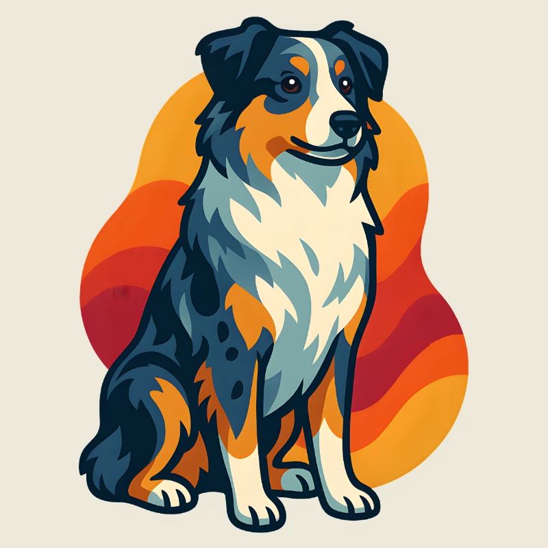 Sunset Australian Shepherd Dog