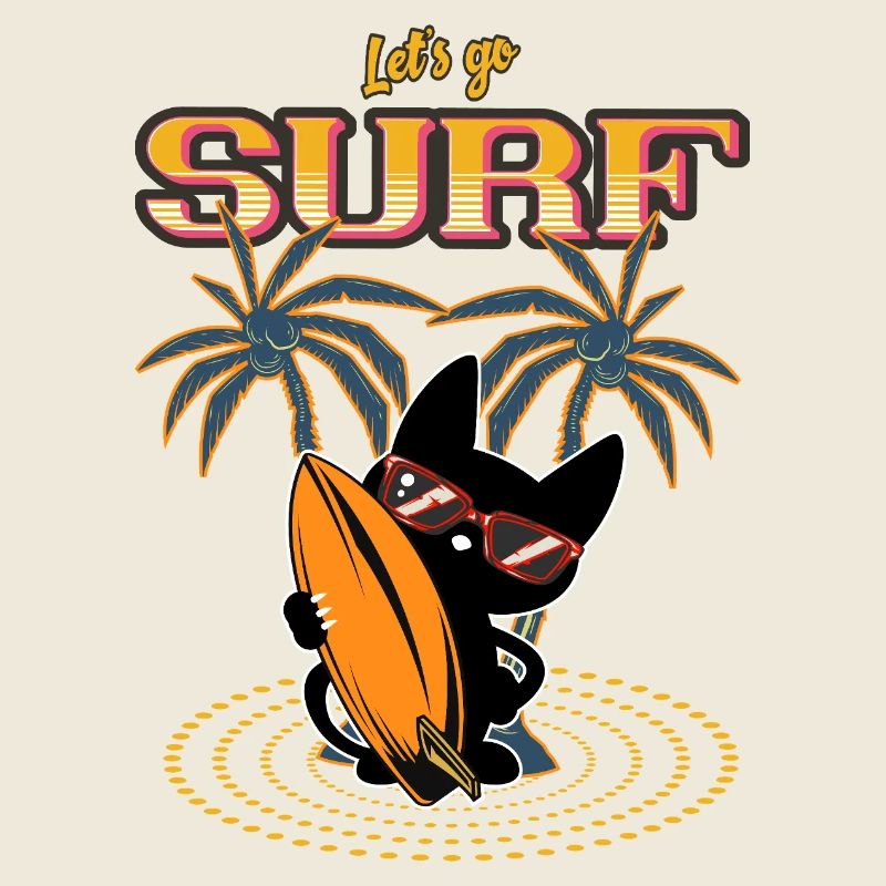 Let’s Go Surf - Conception amusante de chat de surf