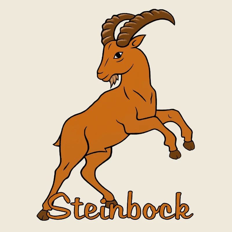 Sternzeichen Steinbock mit Schriftzug