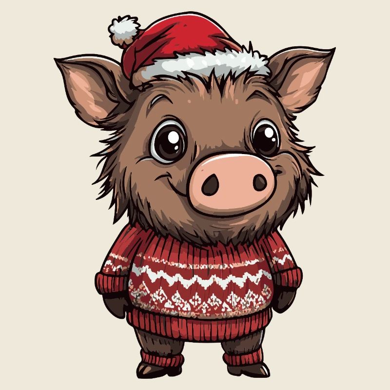 Cochon Noël Sanglier