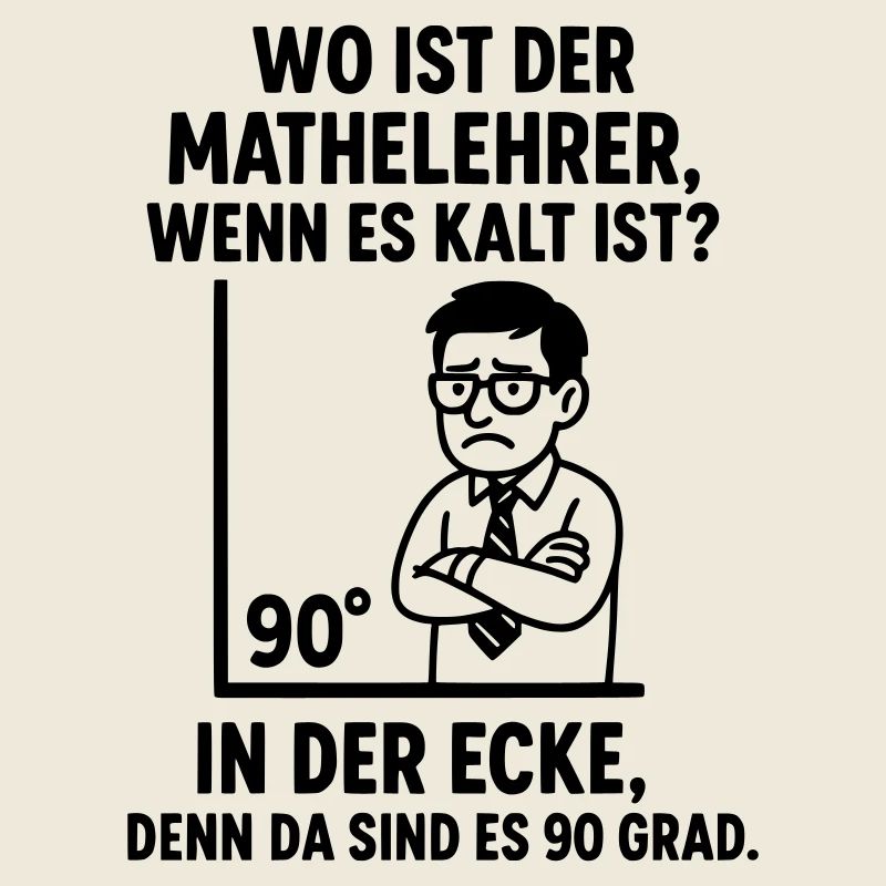 Blague de maths du professeur de coin à 90 degrés