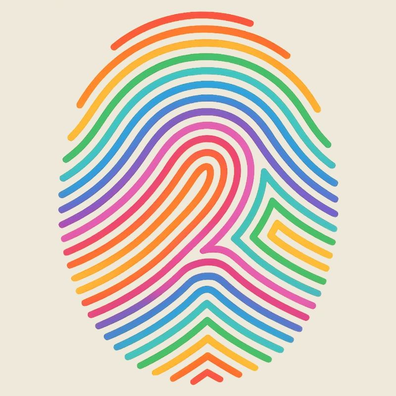 Regenbogen Fingerabdruck Muster
