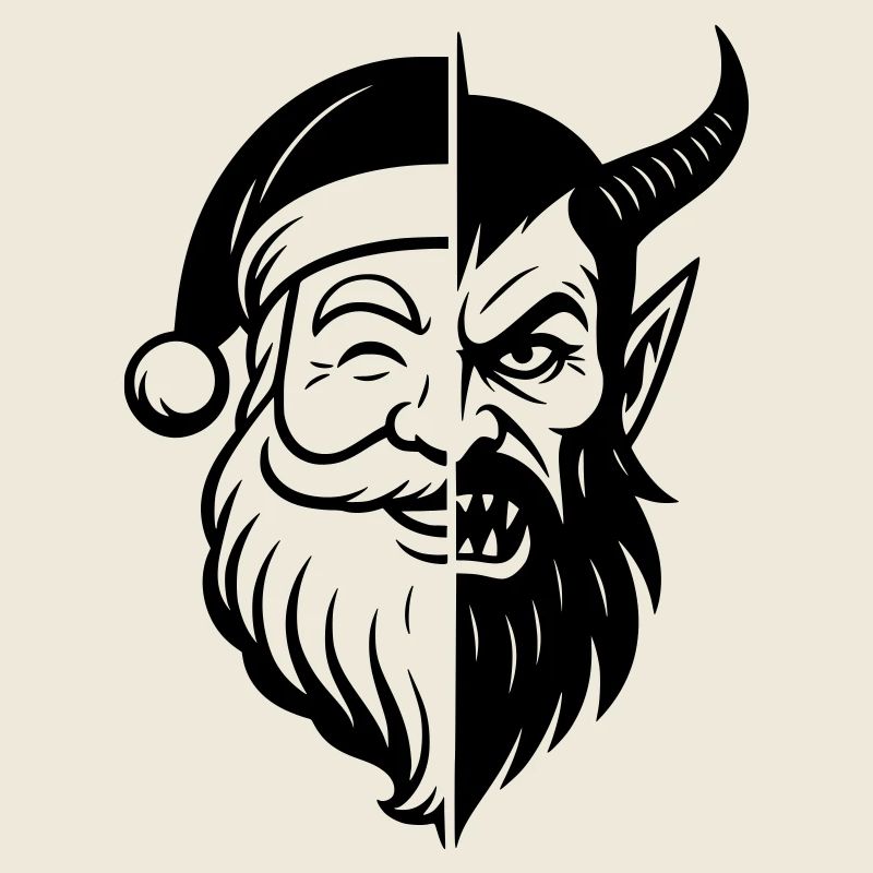 Weihnachtsmann und Weihnachtsmann Peitscher