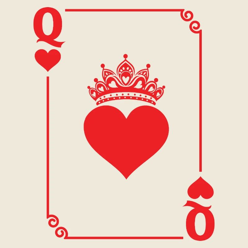 Queen Heart Card Matching Couples Cute Valentine 
