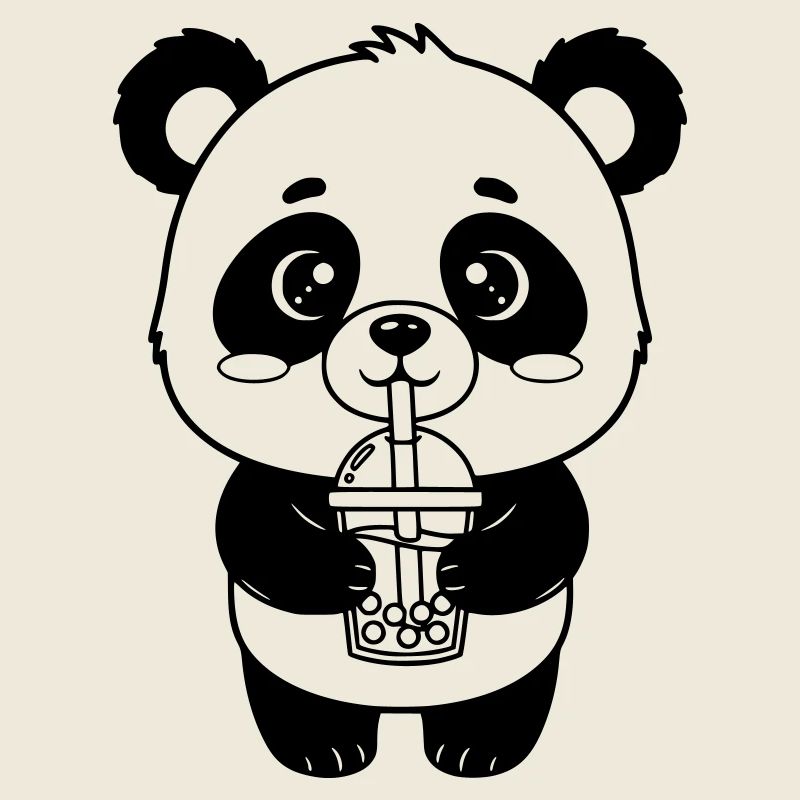 Panda mit Trinkbecher