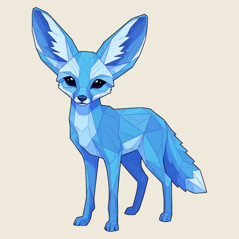 Blue Geometry Fox