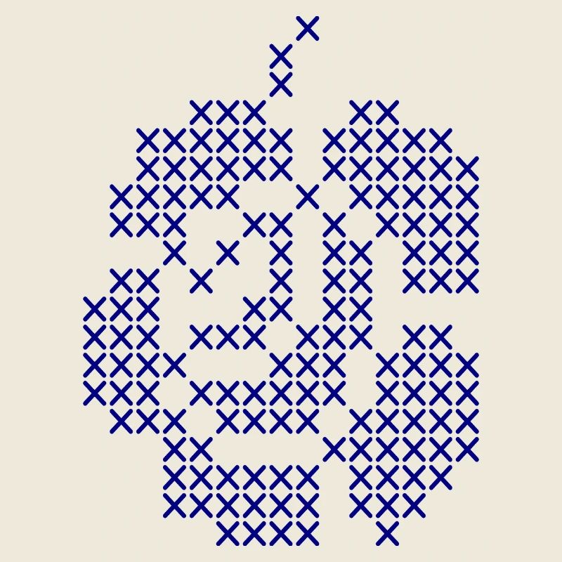 Blue Cross-Stitch Rose Pattern